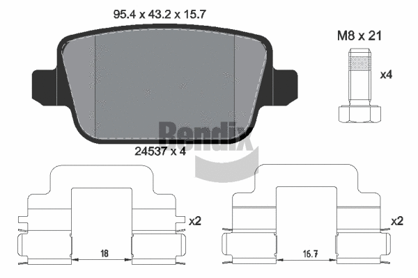 Brake Pad Set, disc brake (BPD1117)