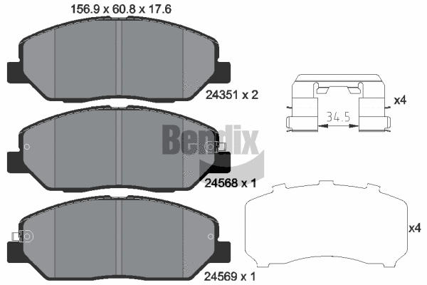 Brake Pad Set, disc brake (BPD1354)