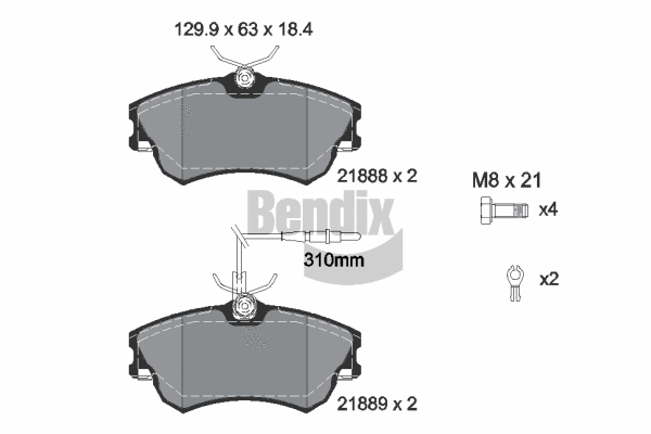 Brake Pad Set, disc brake (BPD1491)