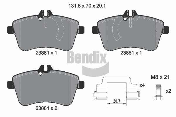 Brake Pad Set, disc brake (BPD1113)