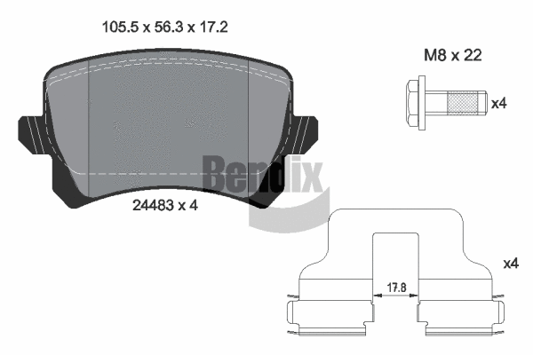 Brake Pad Set, disc brake (BPD1082)