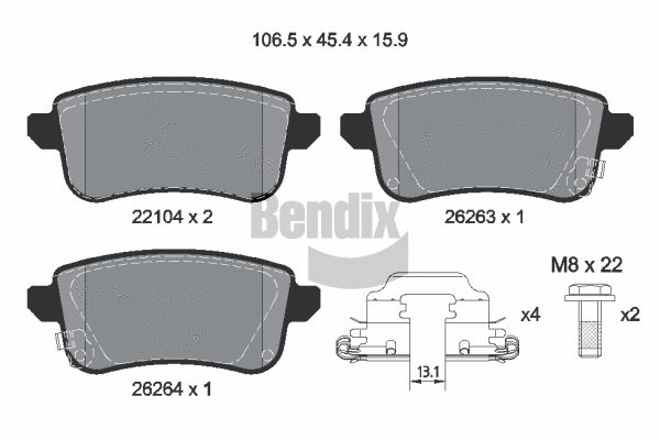 Brake Pad Set, disc brake (BPD2394)