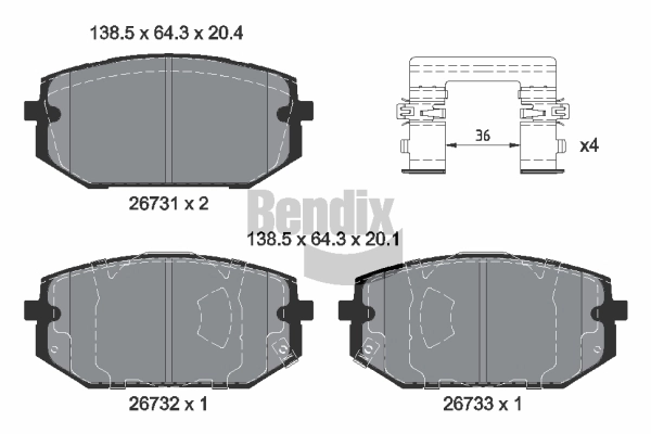 Brake Pad Set, disc brake (BPD2507)