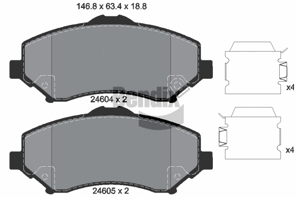 Brake Pad Set, disc brake (BPD1383)