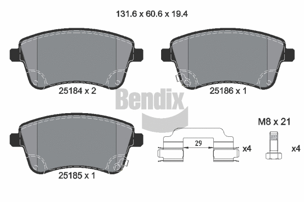 Brake Pad Set, disc brake (BPD1490)