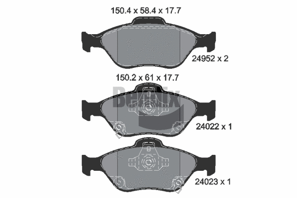 Brake Pad Set, disc brake (BPD1608)
