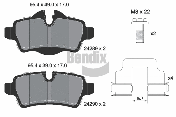 Brake Pad Set, disc brake (BPD1101)
