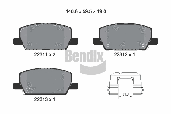Brake Pad Set, disc brake (BPD2452)