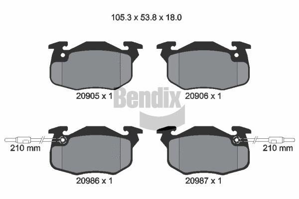 Brake Pad Set, disc brake (BPD1063)