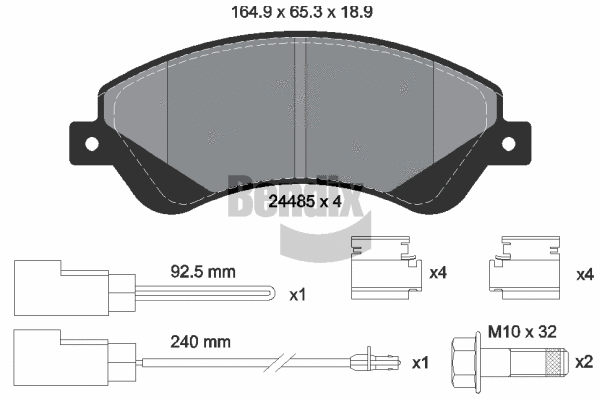 Brake Pad Set, disc brake (BPD1275)