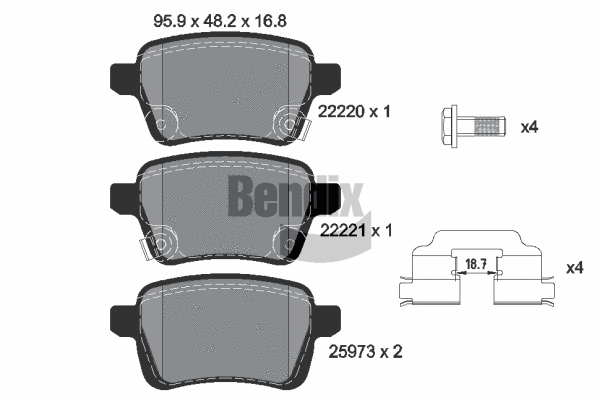 Brake Pad Set, disc brake (BPD1504)