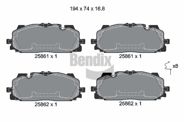 Brake Pad Set, disc brake (BPD1427)
