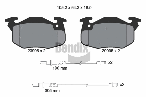 Brake Pad Set, disc brake (BPD1536)