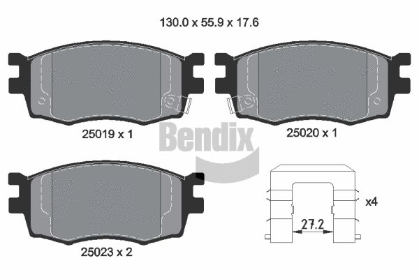 Brake Pad Set, disc brake (BPD1483)