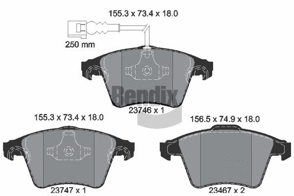 Brake Pad Set, disc brake (BPD1433)