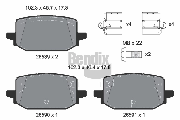 Brake Pad Set, disc brake (BPD2526)