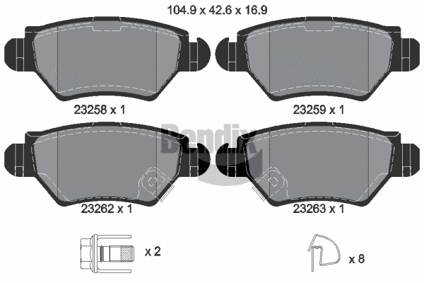 Brake Pad Set, disc brake (BPD1418)