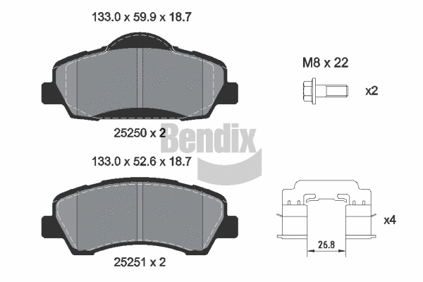 Brake Pad Set, disc brake (BPD2447)