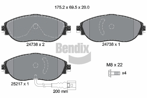 Brake Pad Set, disc brake (BPD1302)