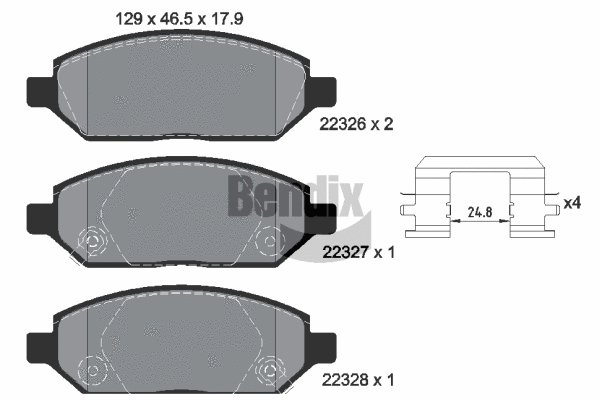 Brake Pad Set, disc brake (BPD1456)