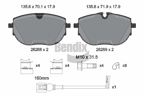 Brake Pad Set, disc brake (BPD2491)
