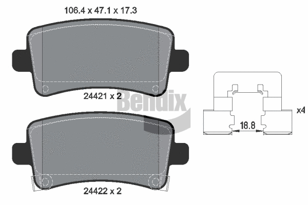 Brake Pad Set, disc brake (BPD1243)