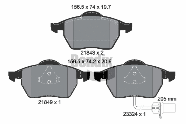 Brake Pad Set, disc brake (BPD1516)