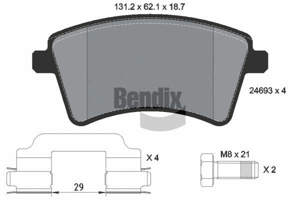 Brake Pad Set, disc brake (BPD1038)