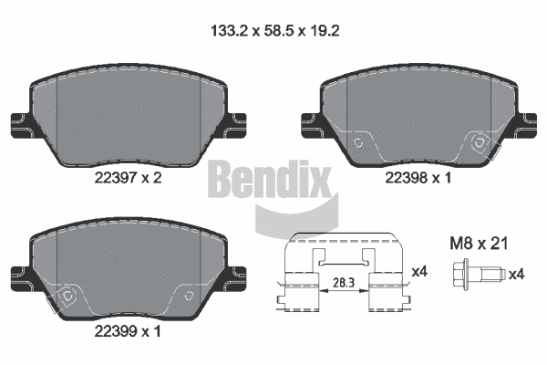 Brake Pad Set, disc brake (BPD1256)