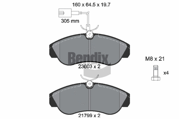 Brake Pad Set, disc brake (BPD1541)