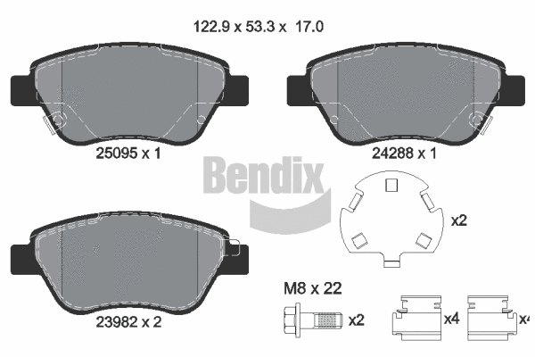 Brake Pad Set, disc brake (BPD1493)