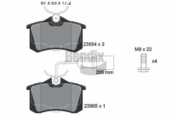 Brake Pad Set, disc brake (BPD1287)