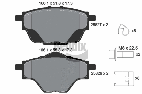 Brake Pad Set, disc brake (BPD1162)