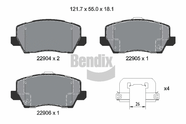 Brake Pad Set, disc brake (BPD2444)