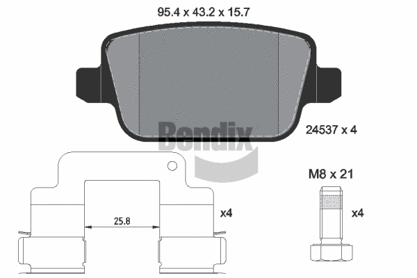 Brake Pad Set, disc brake (BPD1432)