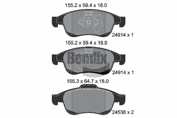 Brake Pad Set, disc brake (BPD1009)