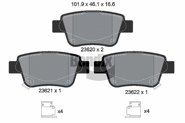 Brake Pad Set, disc brake (BPD1358)