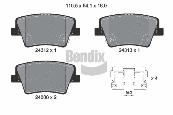 Brake Pad Set, disc brake (BPD2442)