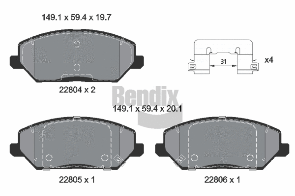 Brake Pad Set, disc brake (BPD1642)
