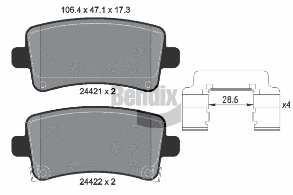 Brake Pad Set, disc brake (BPD1439)