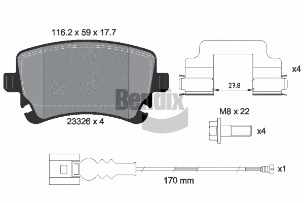 Brake Pad Set, disc brake (BPD1163)