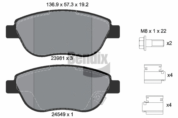 Brake Pad Set, disc brake (BPD1145)