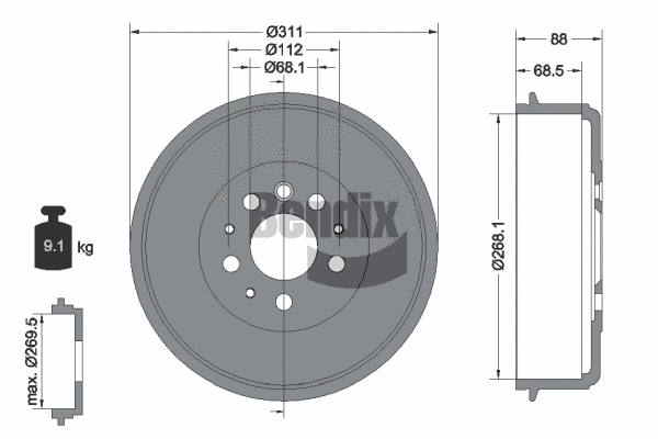 Brake Drum (BDM1018)
