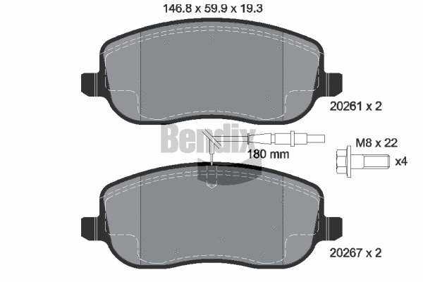 Brake Pad Set, disc brake (BPD1128)