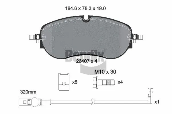 Brake Pad Set, disc brake (BPD1668)