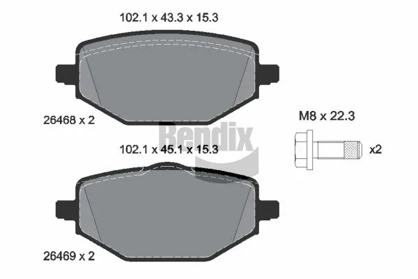 Brake Pad Set, disc brake (BPD2393)