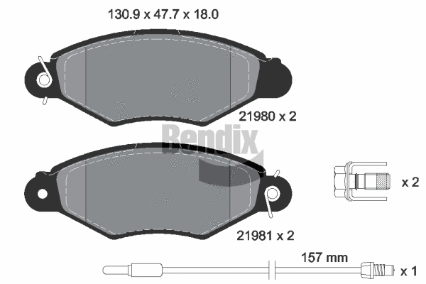 Brake Pad Set, disc brake (BPD1058)