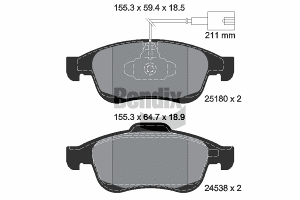 Brake Pad Set, disc brake (BPD1154)