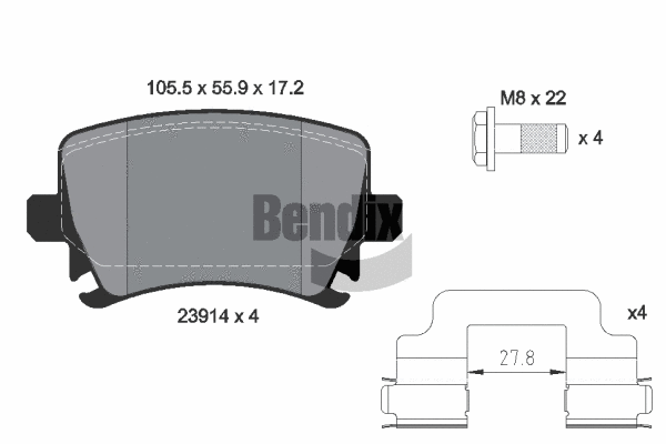 Brake Pad Set, disc brake (BPD1436)