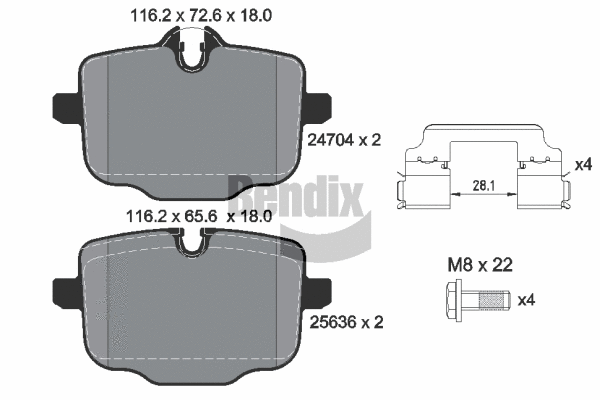 Brake Pad Set, disc brake (BPD1585)